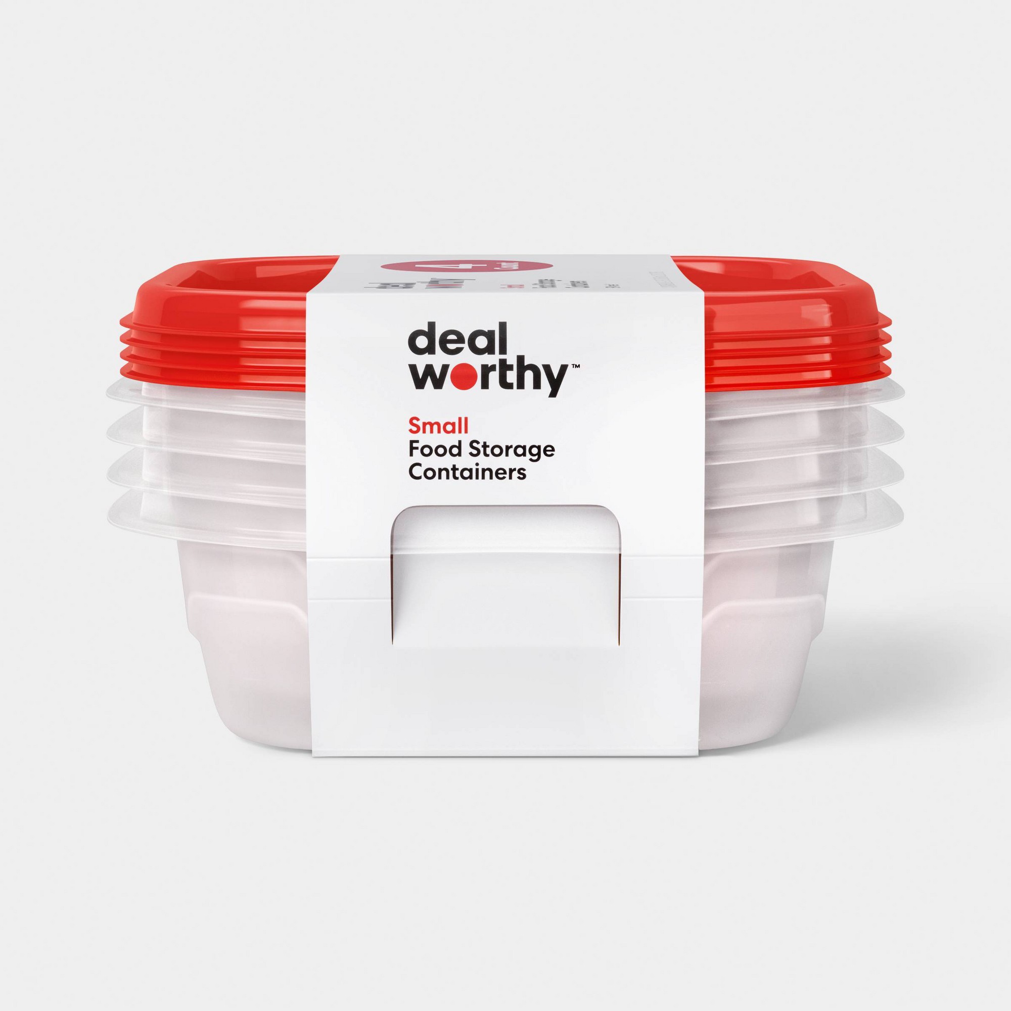 Food Storage Pantry - กล่องเก็บอาหารทรงสี่เหลี่ยมขนาดเล็ก 4 ออนซ์ พร้อมฝาปิดแบบล็อค, กล่องเตรียมอาหารขนาด 23