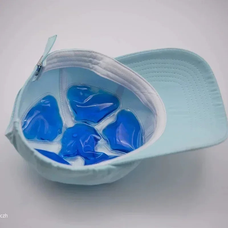 Cold Pack Ice Gel - แผ่นเจลทำความเย็น PVC สีน้ำเงิน - แผ่นทำความเย็นปรับระดับได้สำหรับหมวกกันน็อคและหมวก |