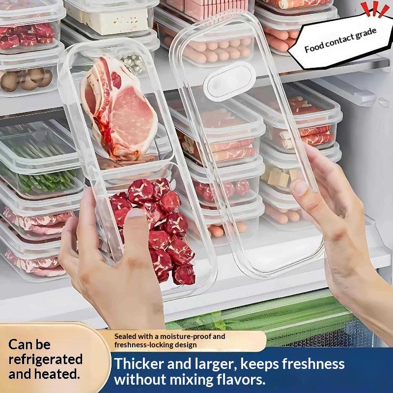 Food Storage Pantry - กล่องเก็บอาหารแบบซ้อนกันได้สำหรับตู้เย็นและตู้แช่แข็ง 1 ชิ้น กล่องเก็บของทรงสี่เหลี่ยมสำหรับจัดระเบียบของว่างในครัว