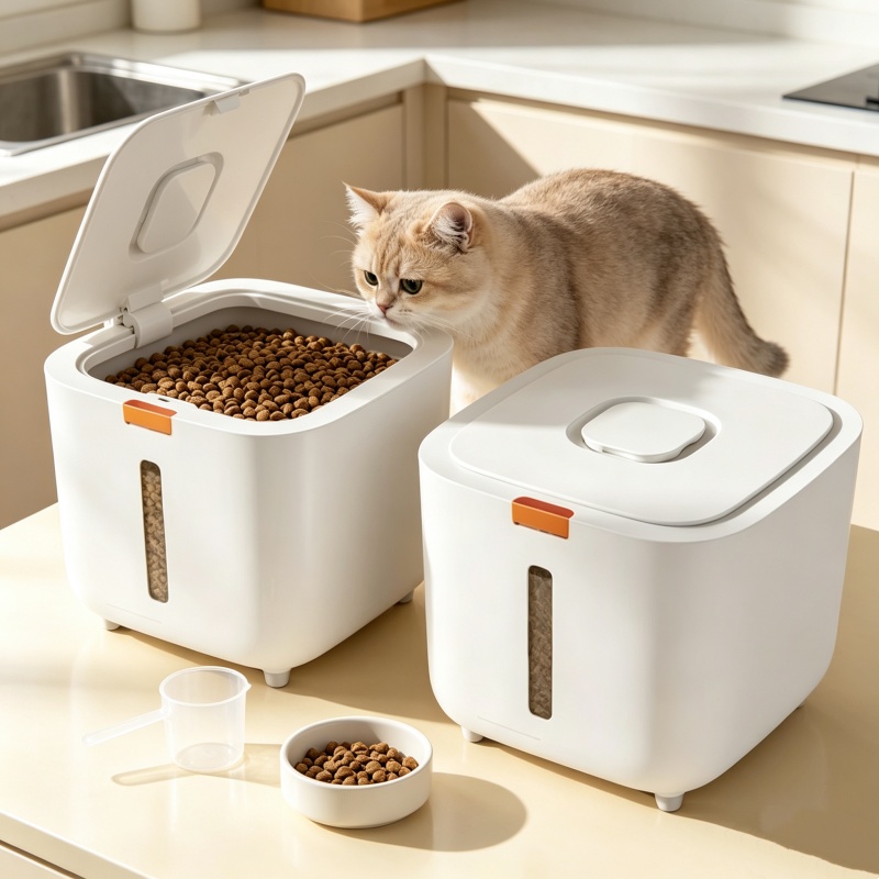 Food Storage Dog - กล่องเก็บอาหารสัตว์เลี้ยง 5/7 กก., ภาชนะบรรจุอาหารสัตว์เลี้ยงแบบปิดผนึก, ถังอาหารสุนัขและแมวแบบสุญญากาศ, กล่องเก็บอาหารสัตว์เลี้ยงแบบกันแมลง