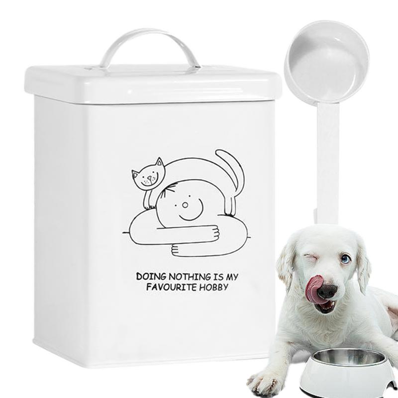 Food Storage Handling - กล่องจัดเก็บกล่องเก็บสินค้าอาหารสุนัขกันน้ำ5L มีฝาปิดช้อนที่เก็บอุปกรณ์ในครัวเกรดอาหารพร้อมที่จับ