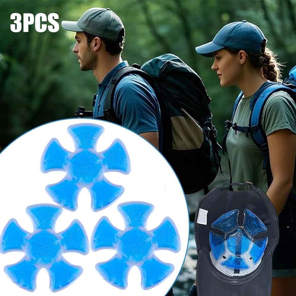 Cold Pack Ice Gel - แพ็คน้ำแข็งเจล PVC 3 ชิ้น - แผ่นทำความเย็นแบบปรับได้สำหรับหมวกและหมวกแก๊ป