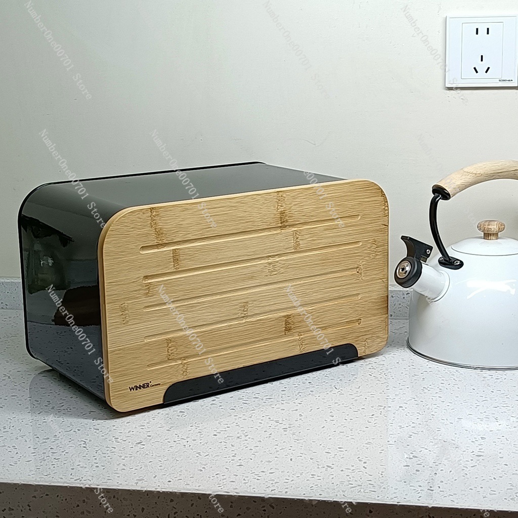 Food Storage Stainless Steel Containers - กล่องใส่ขนมปังในครัวพร้อมฝาไม้ไผ่, กล่องเก็บขนมปังสแตนเลส, ภาชนะใส่อาหารสำหรับขนมปังและของว่าง