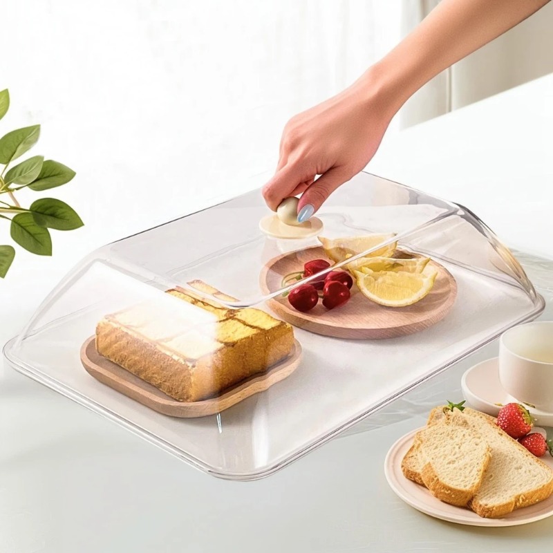 Food Storage Plastic - WORTHBUY ฝาครอบอาหารพลาสติกแบบใช้ซ้ำได้ ป้องกันฝุ่นและแมลง ฝาครอบรักษาความสดของอาหาร ฝาปิดป้องกัน อุปกรณ์จัดเก็บในครัว
