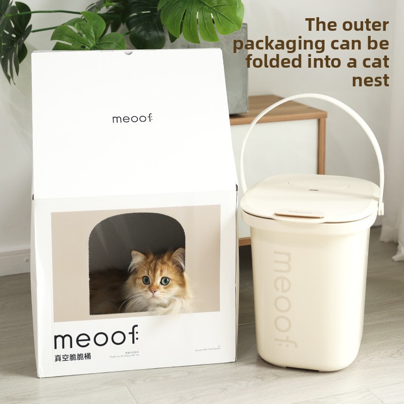 Food Storage Dog - ถังเก็บเมล็ดพืชสุญญากาศ ป้องกันความชื้นและปิดผนึกอย่างดี ถังเก็บอาหารแมวขนาดใหญ่ ถังเก็บอาหารสุนัข อุปกรณ์สำหรับสัตว์เลี้ยง