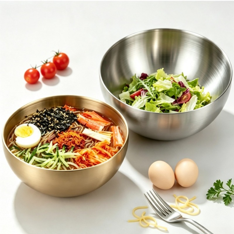Food Storage Stainless Steel Containers - ชามผสมสแตนเลส ชามสลัดโลหะ ภาชนะเก็บอาหารสำหรับการอบ การทำอาหาร การทำสลัด และซุป