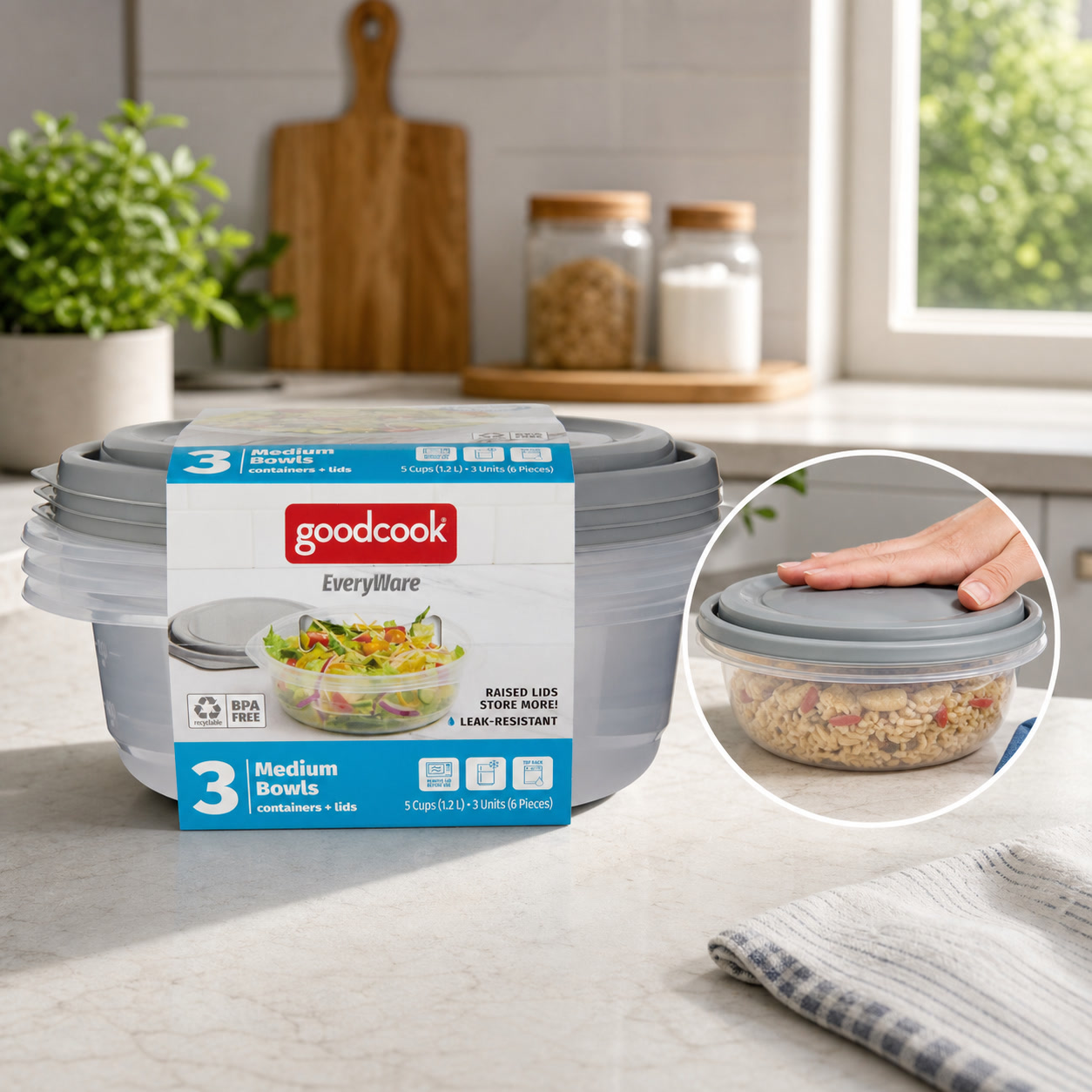ชุดภาชนะเก็บอาหารทรงกลม 6 ชิ้น - Food Storage Pantry บทวิจารณ์และราคา
