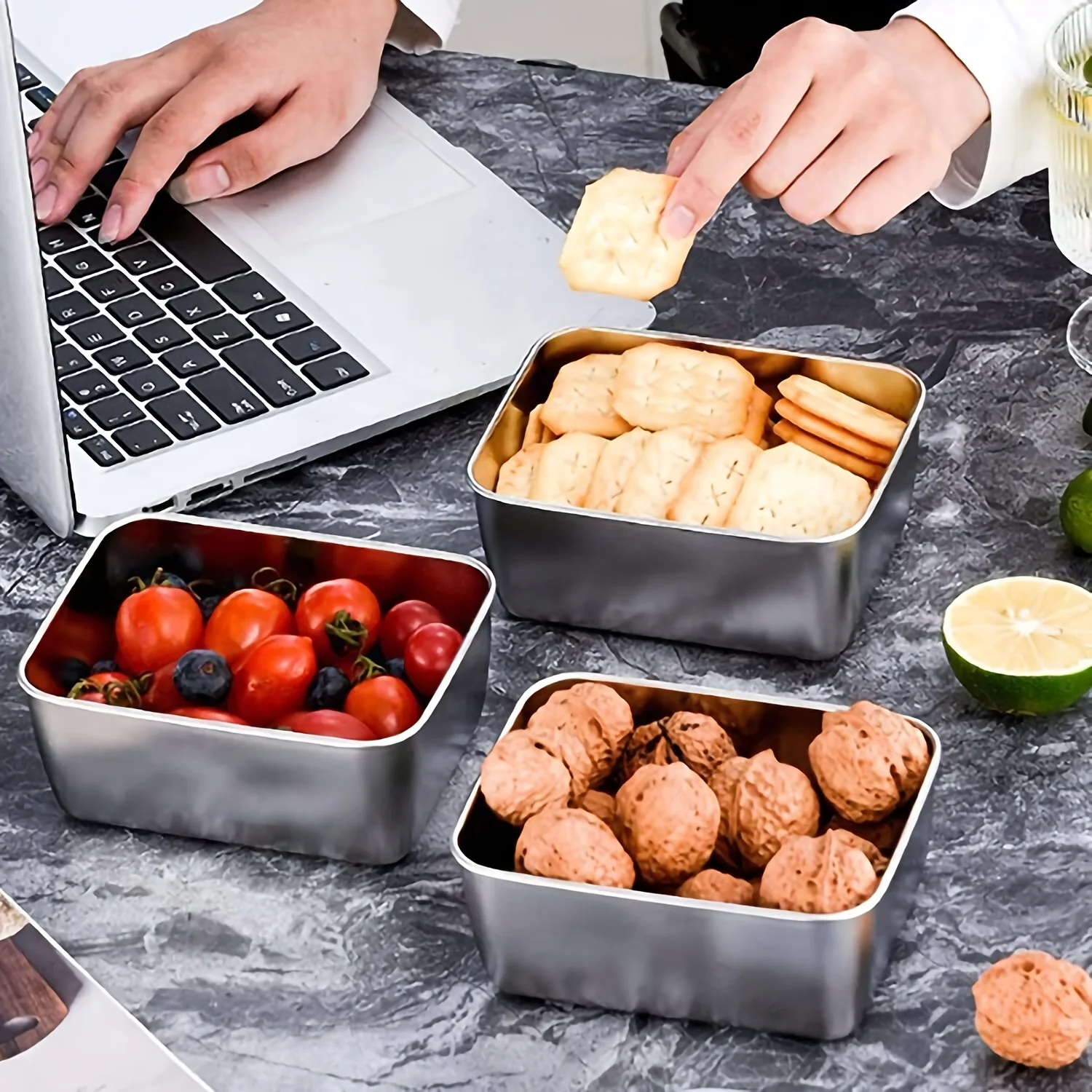 ชุดกล่องเก็บอาหารสแตนเลสพร้อมฝ - Food Storage Stainless Steel Containers บทวิจารณ์และราคา