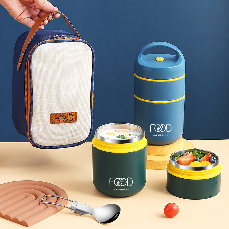 กล่องอาหารกลางวันสแตนเลสสองชั้ - Food Storage Thermos บทวิจารณ์และราคา