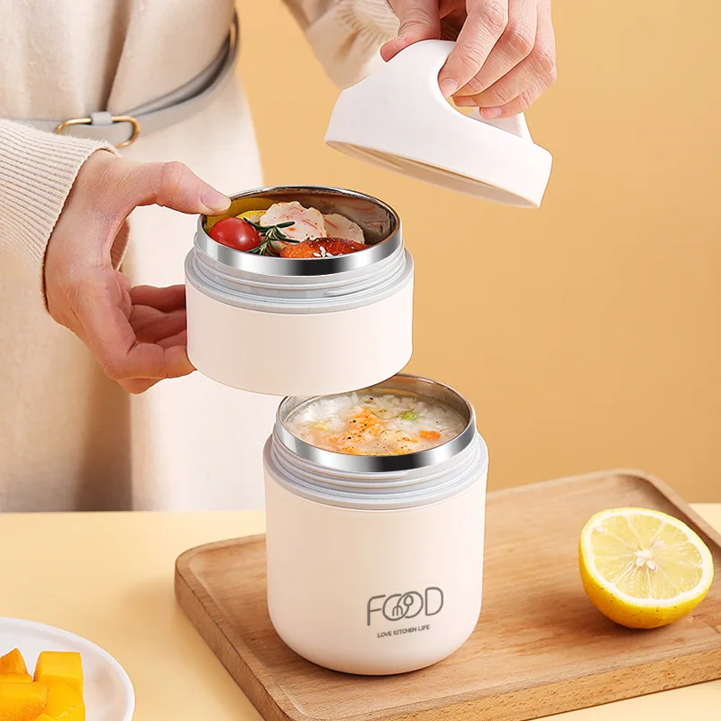 กล่องอาหารกลางวันสแตนเลสสองชั้ - Food Storage Thermos บทวิจารณ์และราคา