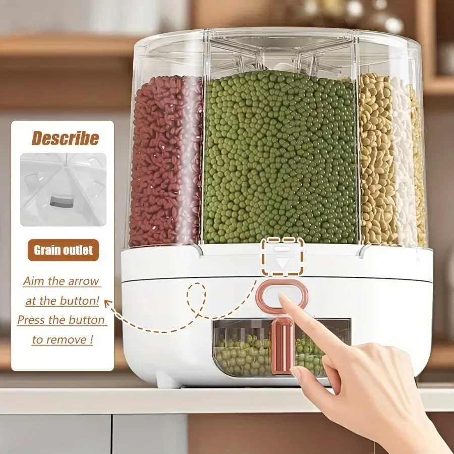 6-คอมพาร์เมนท์ 360 °   ภาชนะเก - Food Storage Pantry บทวิจารณ์และราคา