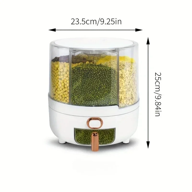 6-คอมพาร์เมนท์ 360 °   ภาชนะเก - Food Storage Pantry บทวิจารณ์และราคา