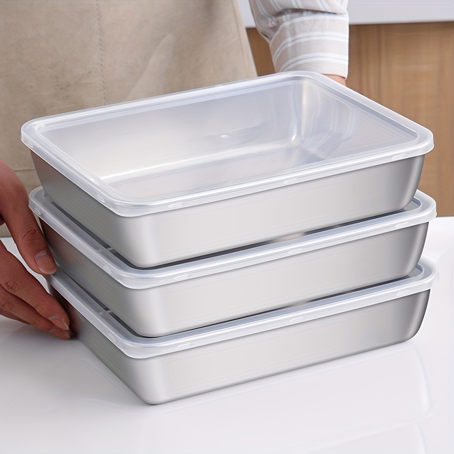 1-3 ชิ้น กล่องเก็บอาหารสแตนเลส - Food Storage Stainless Steel Containers บทวิจารณ์และราคา