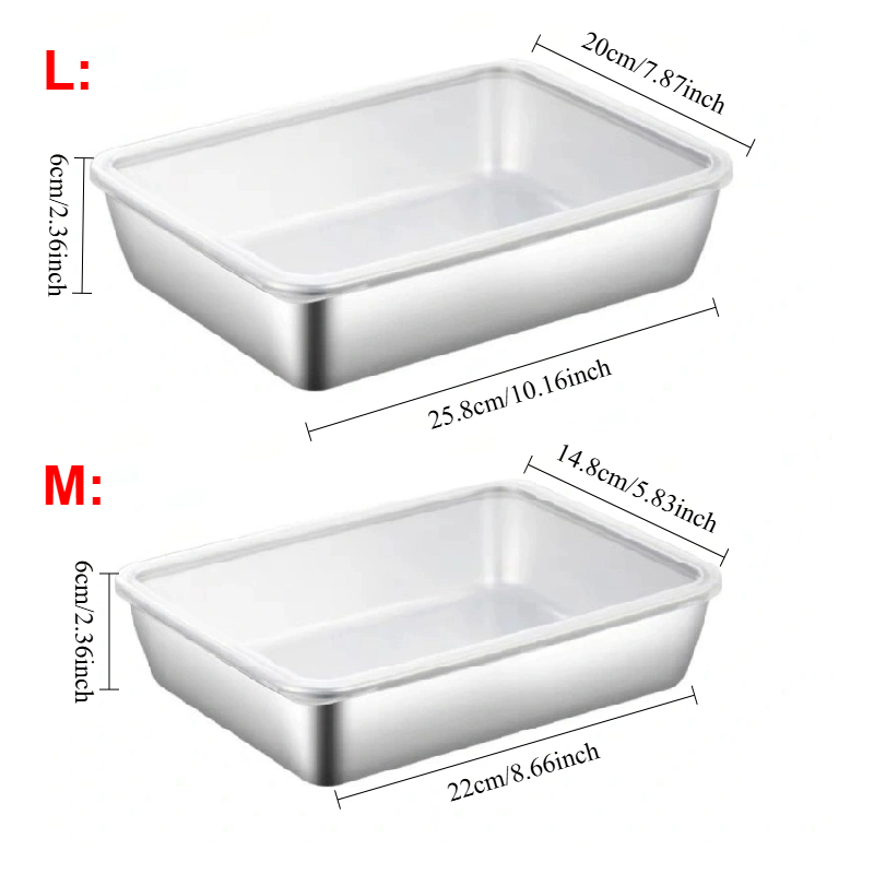1-3 ชิ้น กล่องเก็บอาหารสแตนเลส - Food Storage Stainless Steel Containers บทวิจารณ์และราคา