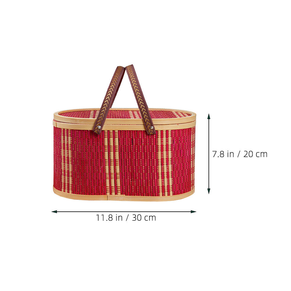 ตะกร้าสานจากไม้ไผ่ทรงรีพร้อมหู - Food Storage Handling บทวิจารณ์และราคา