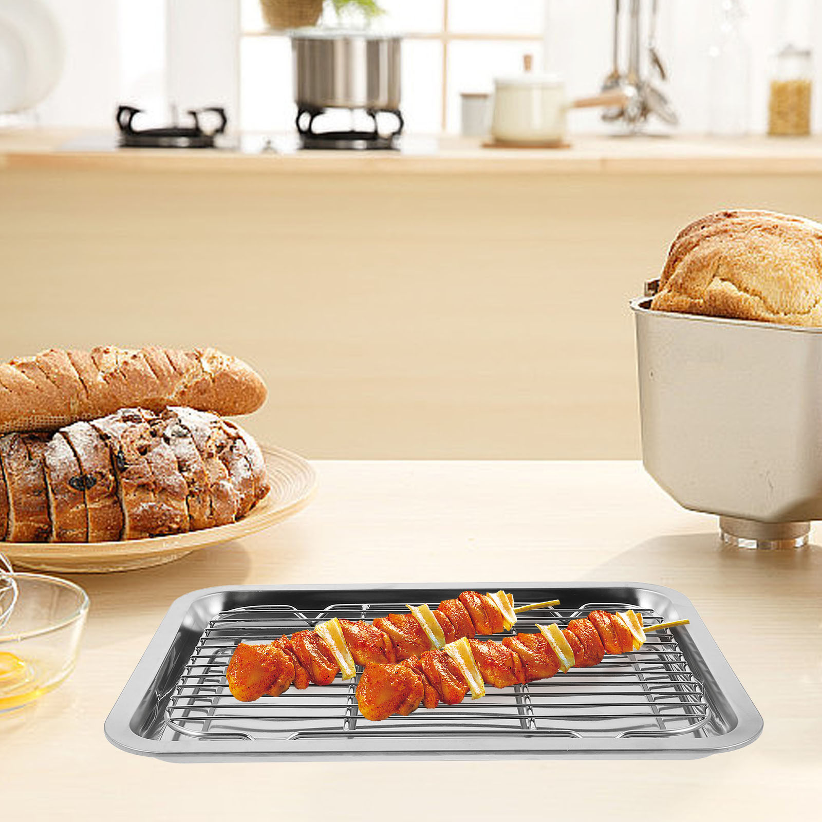 ชุดตะแกรงอบขนมปังสแตนเลส 1 ชุด - Food Storage Rack บทวิจารณ์และราคา