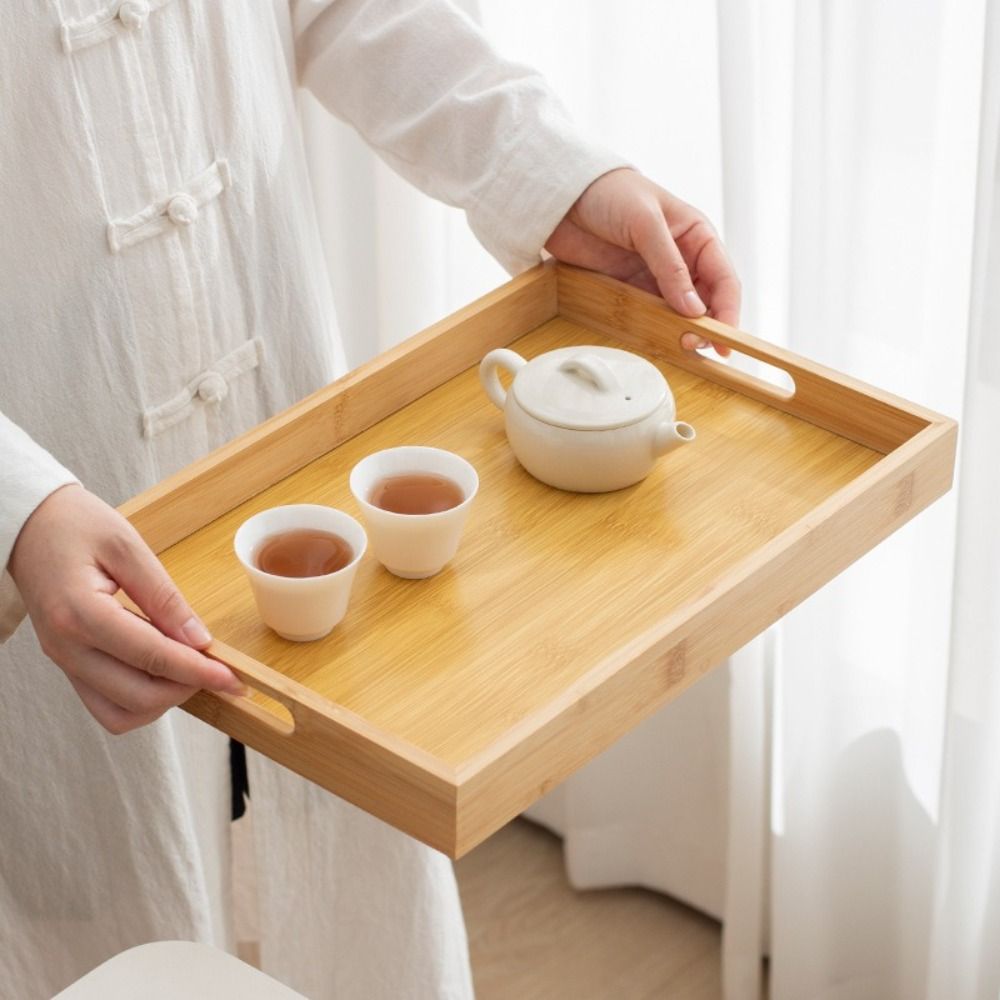 ถาดไม้ไผ่ทรงสี่เหลี่ยม ถาดไม้ธ - Food Storage Handling บทวิจารณ์และราคา