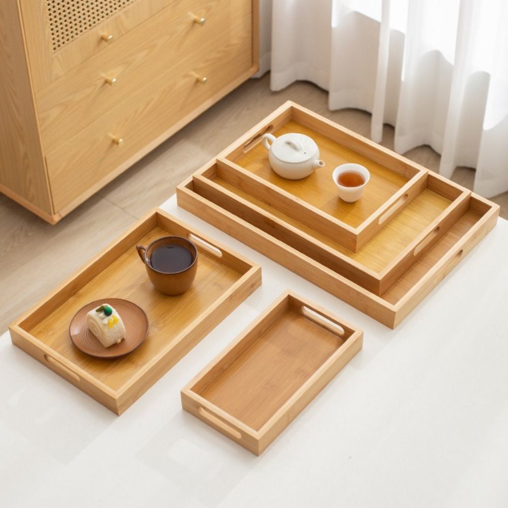 ถาดไม้ไผ่ทรงสี่เหลี่ยม ถาดไม้ธ - Food Storage Handling บทวิจารณ์และราคา