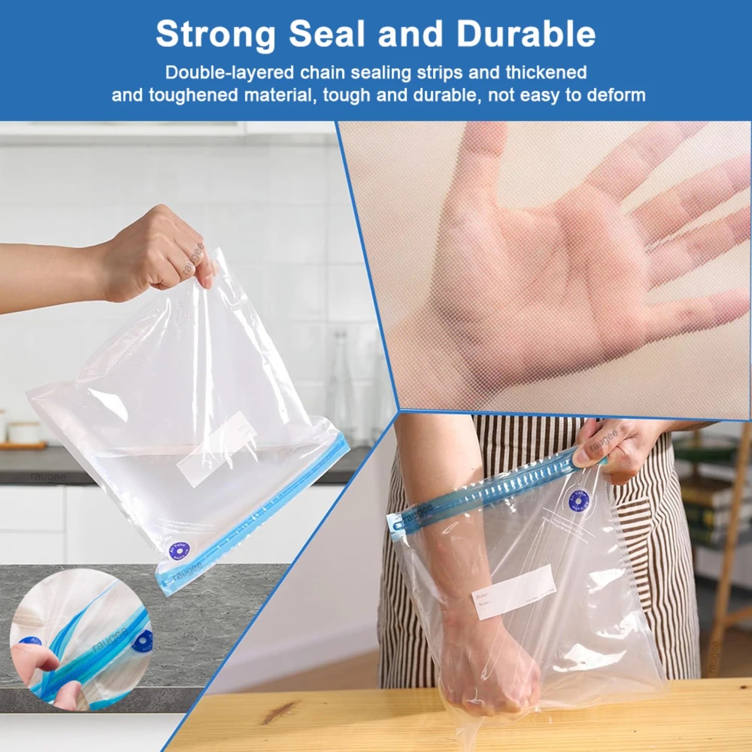 ถุงซูวีดแบบใช้ซ้ำได้ ถุงซีลสูญ - Food Storage Reusable Bags บทวิจารณ์และราคา