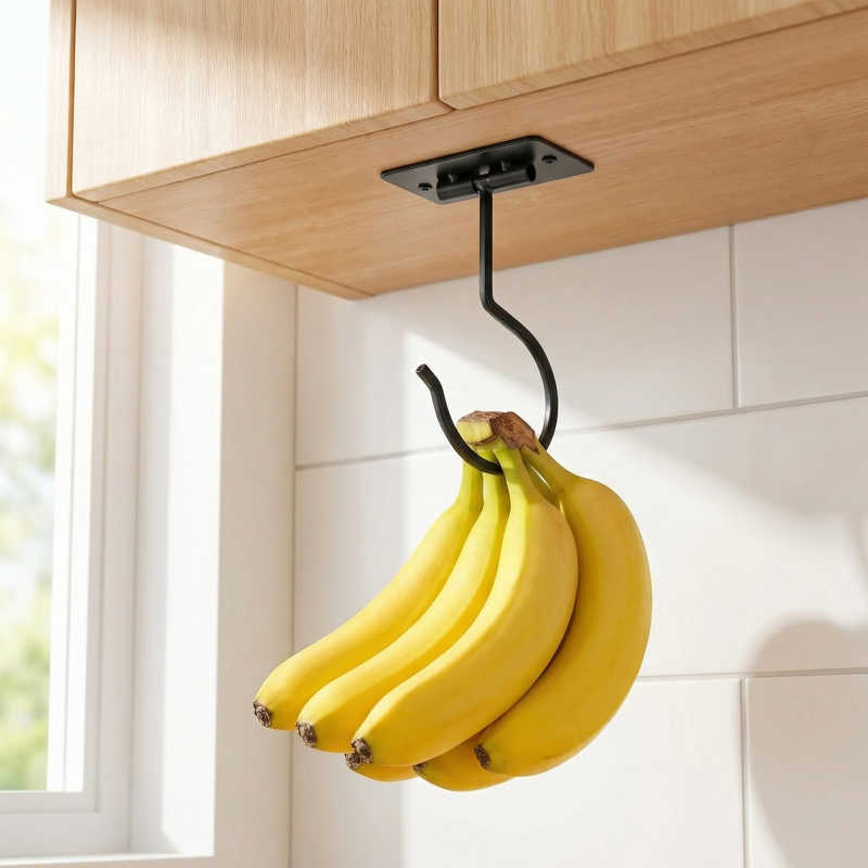 ตะขอแขวนกล้วยแบบติดผนังโลหะสีด - Food Storage Rack บทวิจารณ์และราคา