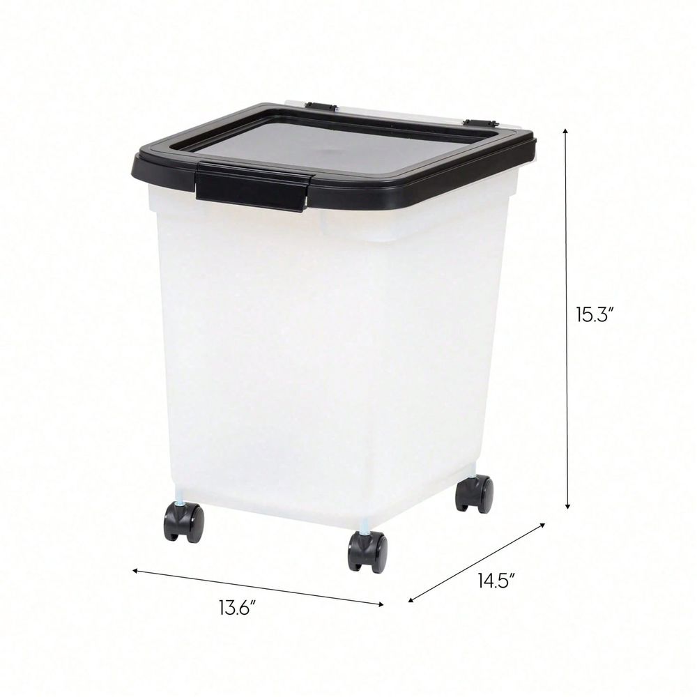 ถังเก็บของพลาสติกใสพร้อมล้อและ - Food Storage Dog บทวิจารณ์และราคา