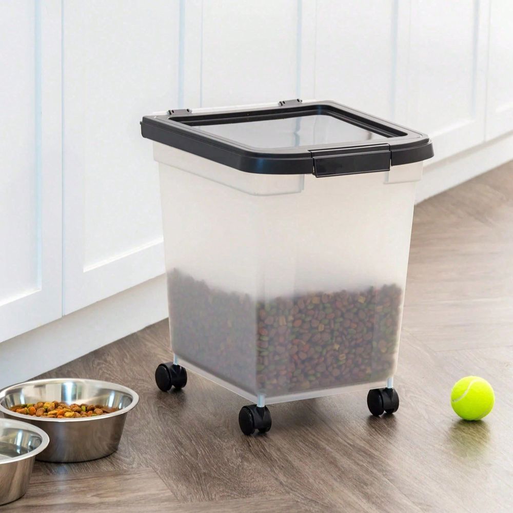 ถังเก็บของพลาสติกใสพร้อมล้อและ - Food Storage Dog บทวิจารณ์และราคา